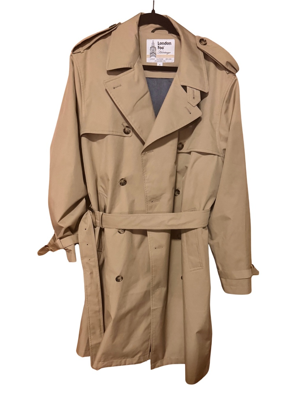 London Fog Khaki Trench Coat with Belt